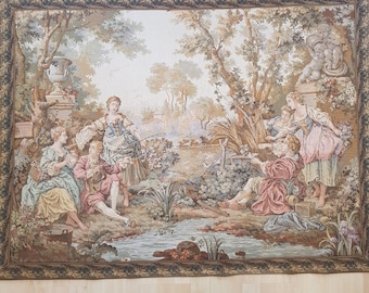 Tapisserie Jacquard Gobelin Style Aubusson, France en vente sur