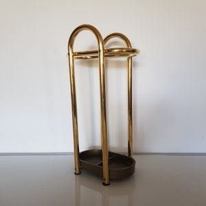 Mid-Century Modern umbrella stand made of brass and iron, 1960s Germany