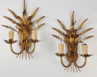 Set of two wall lamps in the style of Hans Kögl, Coco Chanel, France, 1970s
