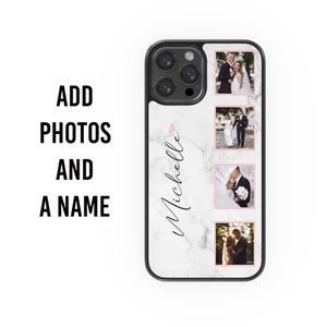 Personalised Marble Photo Strip phone case rubber custom cover for Apple iPhone 7 8 11 12 13 14 15 Pro X XR Xs Max Samsung s22 s20 s21 Ultra