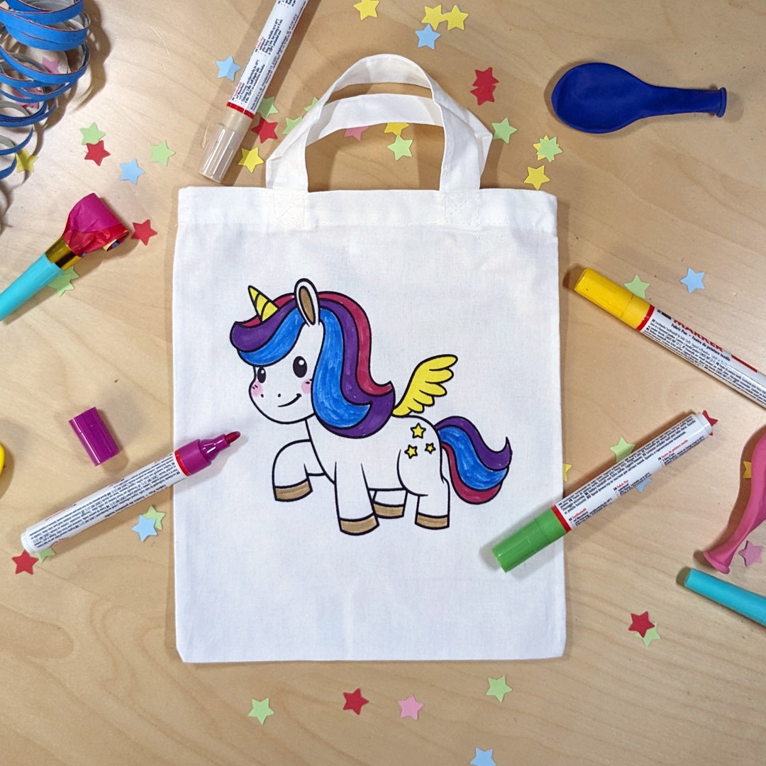 Unicorn Bags 5 Pieces for Coloring Made of Cotton for Children, Bags as ...