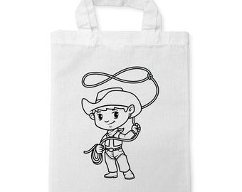 Cowboy Kinder Ausmaltasche zum ausmalen Kindergeburtstag oder Mitgebsel als Gastgeschenk