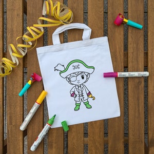 Pirat Kinder Ausmaltasche Piratenparty zum ausmalen Kindergeburtstag Pirat, Party Deko oder Mitgebsel als Gastgeschenk