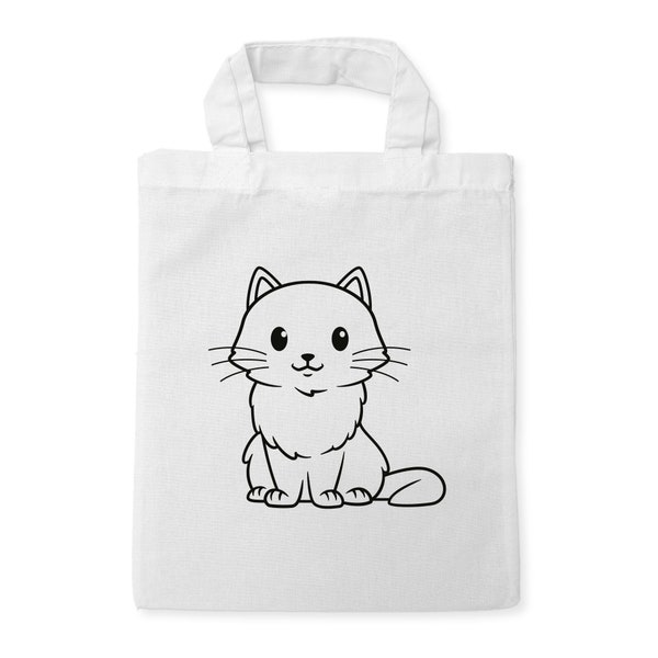 Katze Kinder Ausmaltasche zum ausmalen Kindergeburtstag oder Mitgebsel als Gastgeschenk