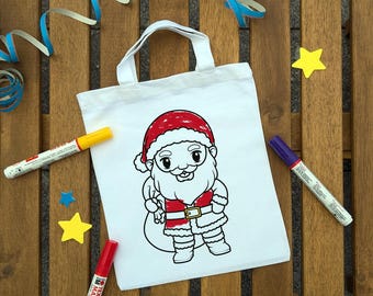 Weihnachtsmann, Weihnachten, Kinder Ausmaltasche zum ausmalen zur Weihnachtszeit oder Mitgebsel als Gastgeschenk
