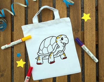 Schildkröte Kinder Ausmaltasche zum ausmalen Kindergeburtstag oder Mitgebsel als Gastgeschenk