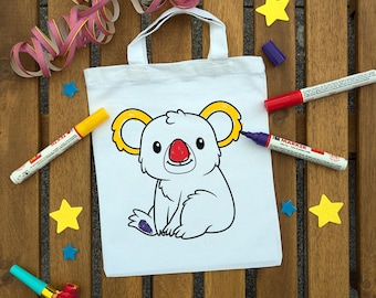 Koala Kinder Ausmaltasche zum ausmalen Kindergeburtstag oder Mitgebsel als Gastgeschenk