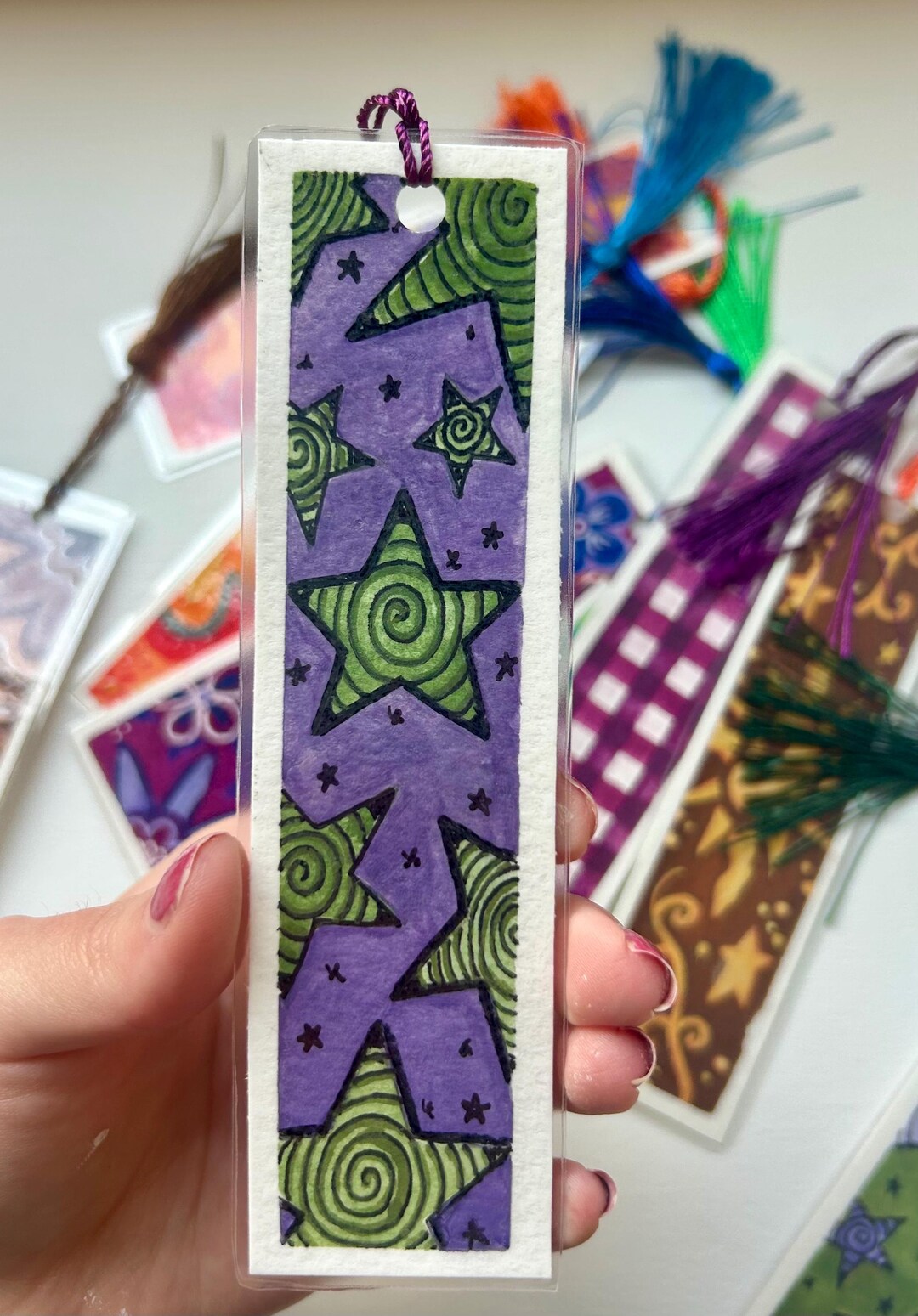 Star Bookmark Tutorial Spiral Star Bookmark (purple) - Etsy
