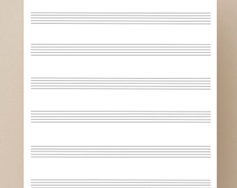 Partitura musical imprimible. Partitura en blanco A4. Papel musical en blanco descargable.