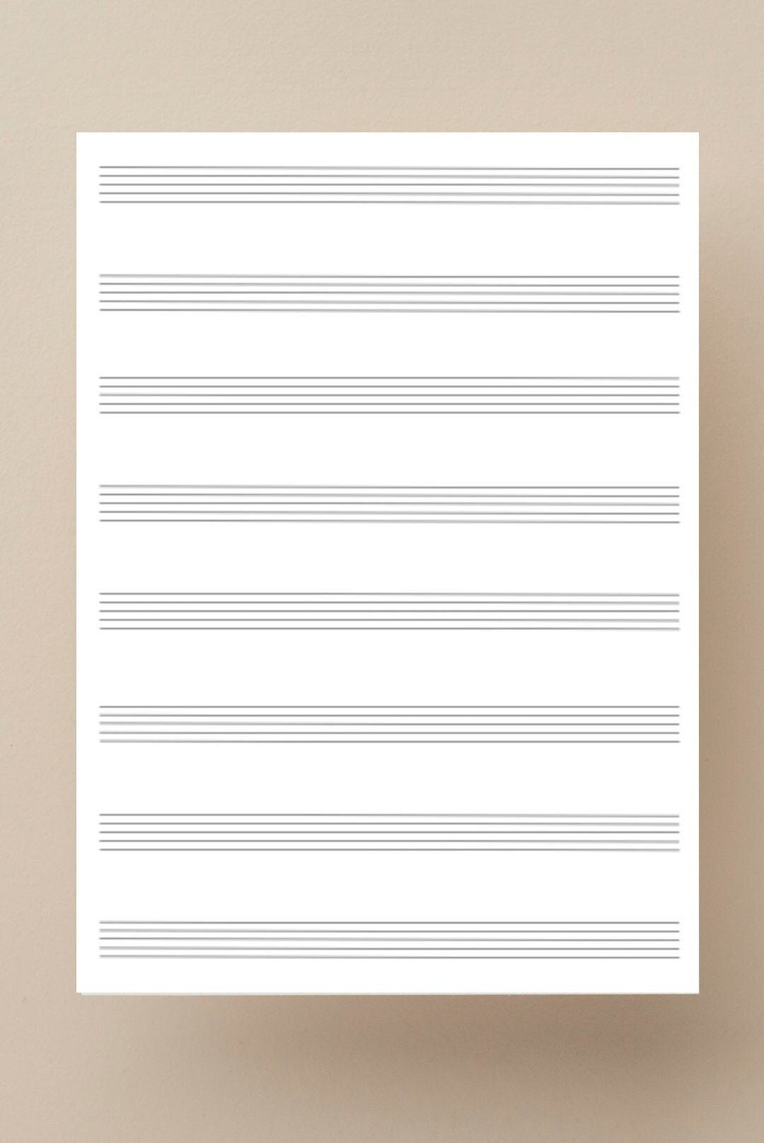 Printable Music Sheet. Blank Music Sheet A4. Blank Music Paper