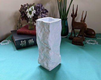 Vintage white porcelain Seltmann Weiden vase made in Bavaria, West Germany