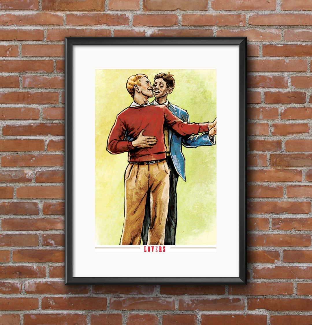 History Hates Lovers LGBTQ Art 50's Vintage Style Gay Etsy