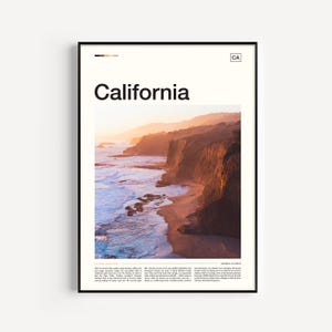 Impresión de California, póster de California, arte mural de California, arte de California, viajes a California, foto de California, fotografía de California