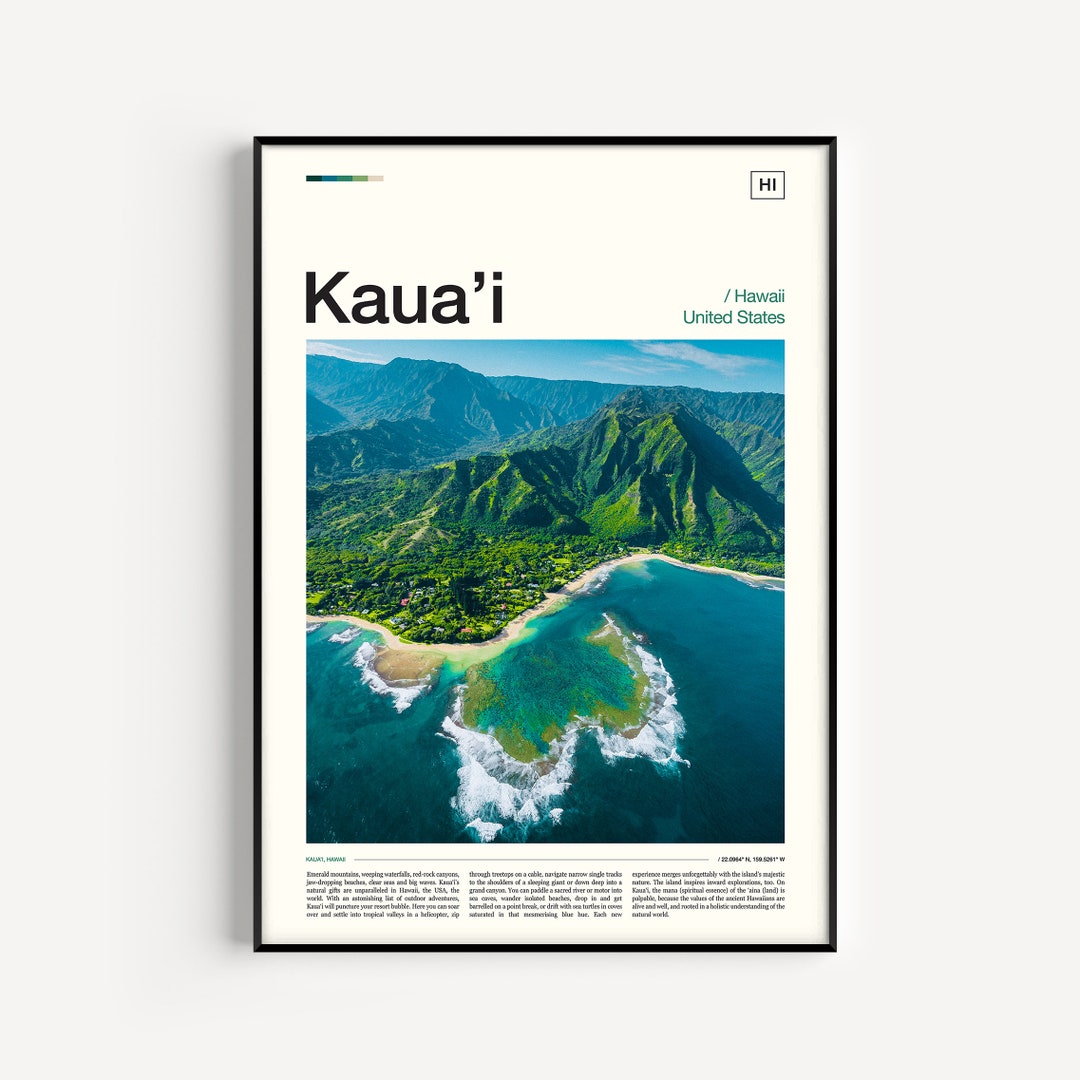 Kauai Print Kauai Poster Kauai Wall Art Kauai Art Print Etsy