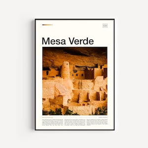 Parque Nacional Mesa Verde, Póster de viaje, Póster del Parque Nacional, Regalo del Parque Nacional, Parque Mesa Verde, Arte del Parque Nacional, Arte de Colorado