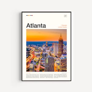 Atlanta Poster, Atlanta Skyline, Atlanta Art, Atlanta Photo, Atlanta Print, Atlanta Gift, Georgia Poster, Georgia Print, Atlanta Wall Art