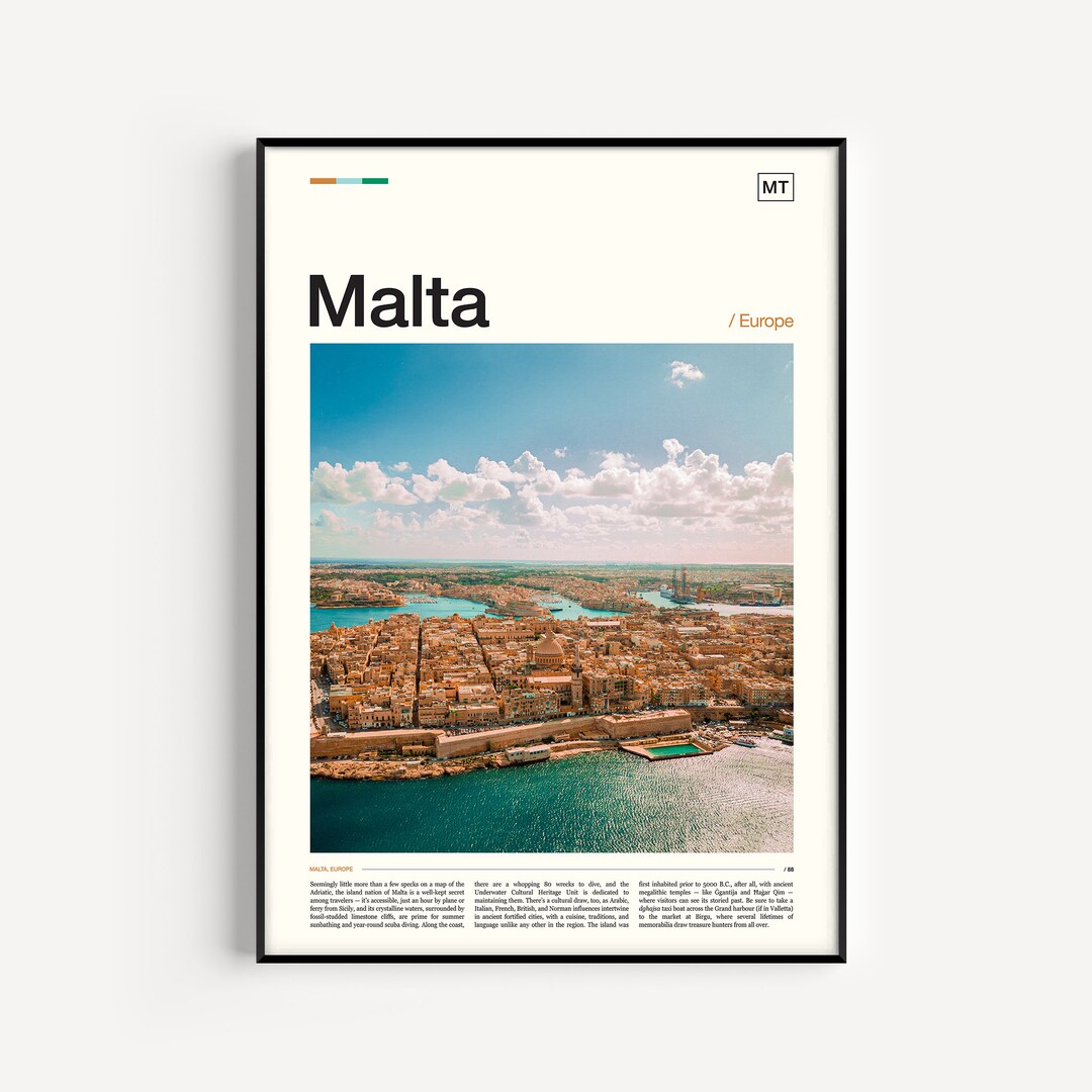 Malta Print Malta Poster Malta Art Print Malta Wall Art Etsy