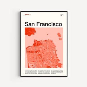 Impressão de mapa de São Francisco, pôster de São Francisco, mapa de São Francisco, impressão de São Francisco, arte de parede de São Francisco, impressão de arte de São Francisco