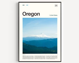 Oregon Mountain Landscape Art Print, Travel Photography