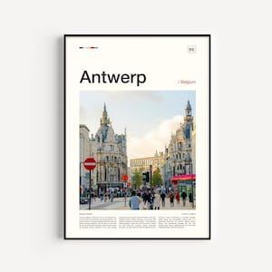 Antwerp Travel Poster, Belgium Art Print for Home Decor, Wall Artwork, Destination Print, Wanderlust Decor, and Travel Gift