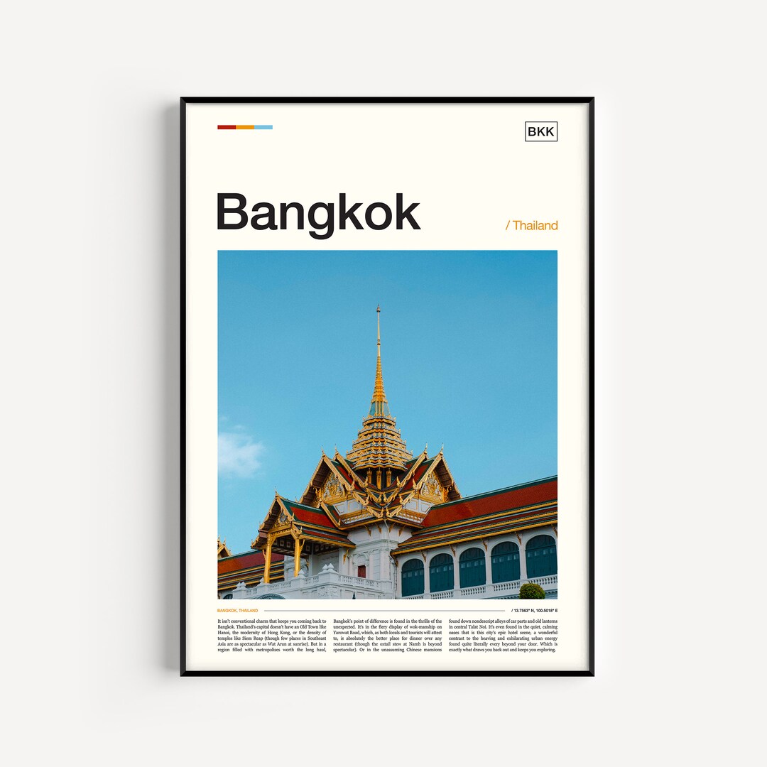Bangkok Print, Bangkok Poster, Bangkok Wall Art, Bangkok Gift, Bangkok