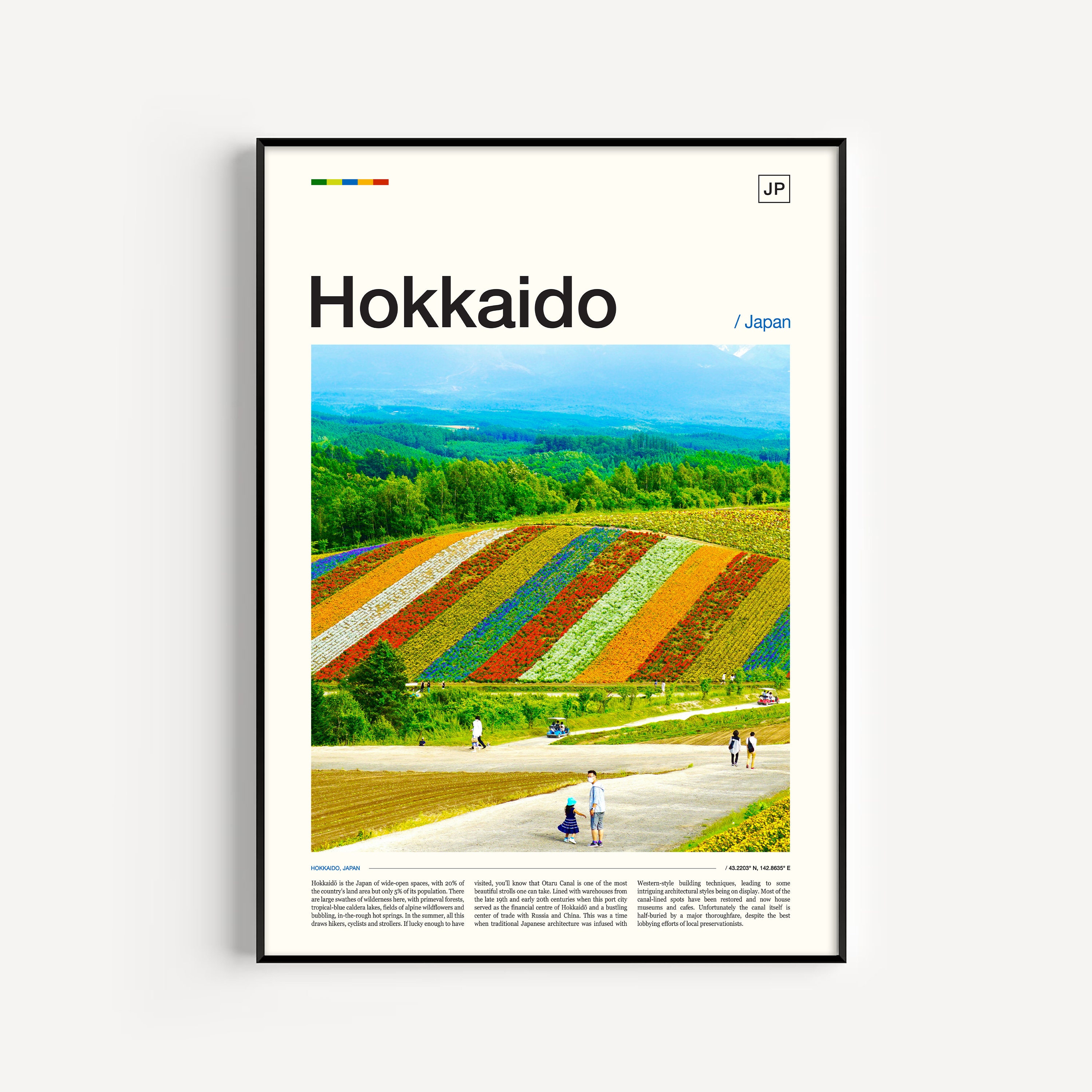 Field of Flowers (Kamifurano) Hokkaido Japan Poster Print - 48 x 16