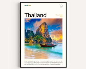 Thailand Travel Poster: Beach Seascape Art Print