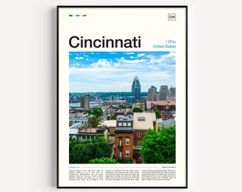 Cincinnati Print, Cincinnati Poster, Cincinnati Wall Art, Cincinnati Art Print, Cincinnati Artwork, Cincinnati Photo, Cincinnati Skyline