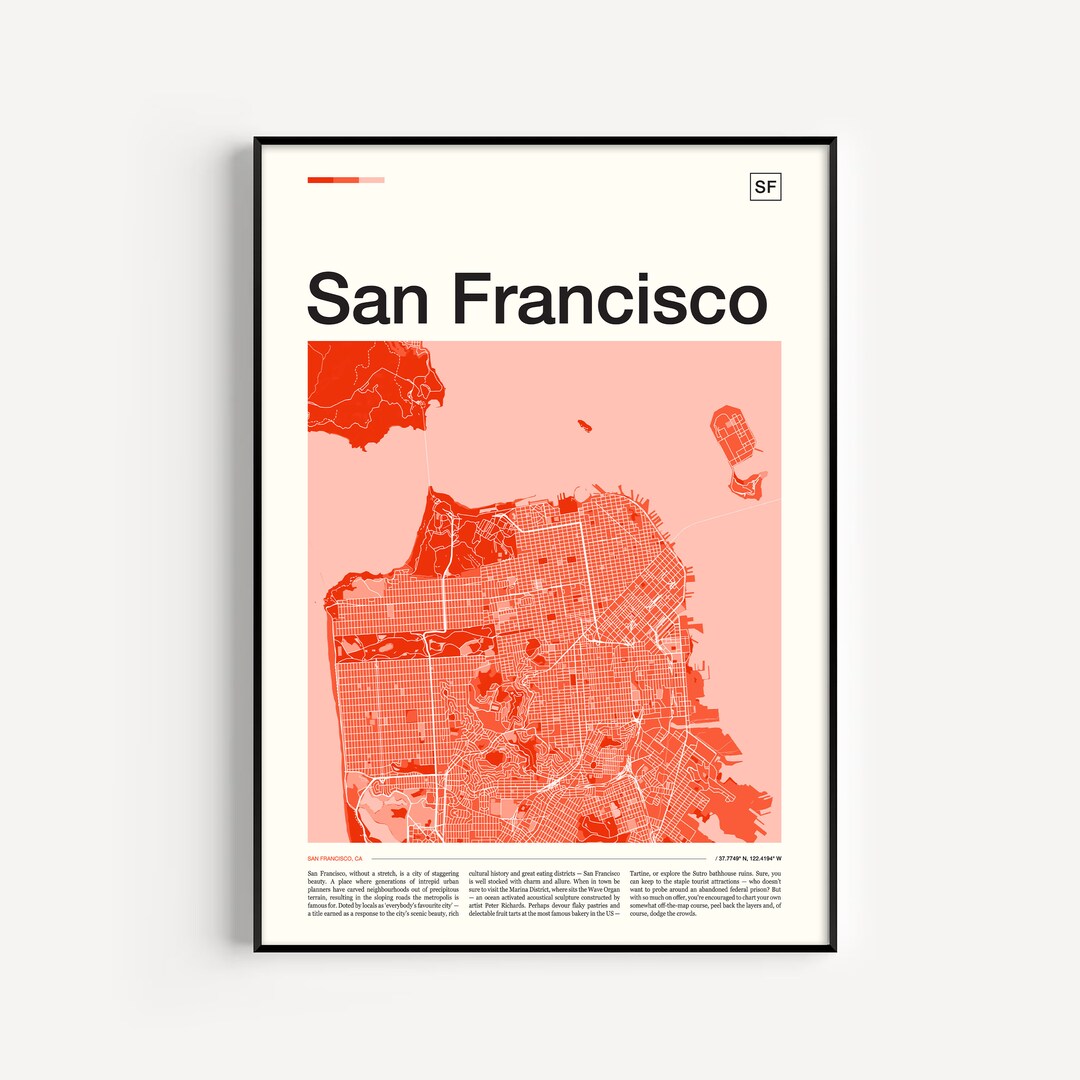 San Francisco Map Print, San Francisco Poster, San Francisco Map, San ...