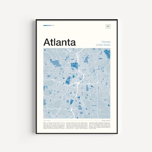 Atlanta Map Art Print: Modern Cityscape Poster