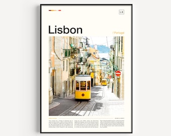 Lisbon Tram Travel Poster, Portugal Art Print