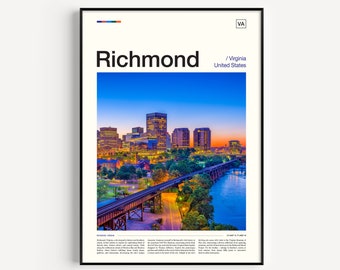 Richmond Print, Richmond Skyline, Richmond Virginia, Richmond Art, Richmond Virginia Art, Virginia Print, Richmond Gifts, Virginia Art