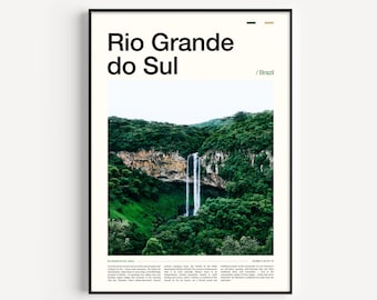 Pôster do Rio Grande do Sul, Impressão do Rio Grande do Sul, Pôster do Brasil, Arte do Brasil, Arte de Parede do Brasil, Impressão do Brasil, Fotografia do Brasil, Decoração do Brasil