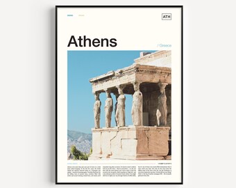 Athens Greece Print: Travel Poster, Architecture Wall Art