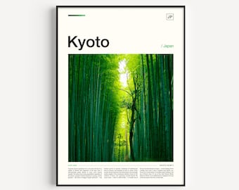 Kyoto Bamboo Forest Art Print, Japan Travel Poster