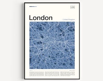 Impresión de mapa de Londres, póster de Londres, mapa de Londres, impresión de Londres, arte mural de Londres, impresión artística de Londres, póster de mapa, arte mural de mapa, impresión artística de Londres