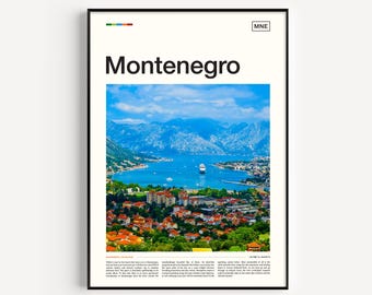 Montenegro Travel Poster, Europe Wall Art