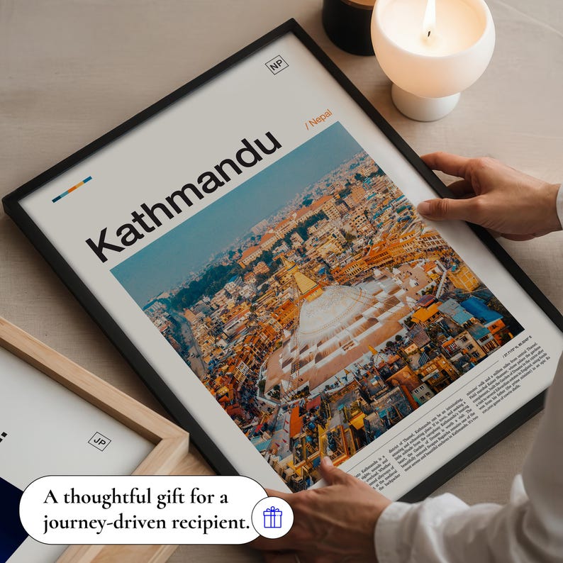 Kathmandu Print, Nepal Travel Poster with Scenic Photography, City Wall Artwork, Travel Photo, Wanderlust Decor, and Art Print image 7