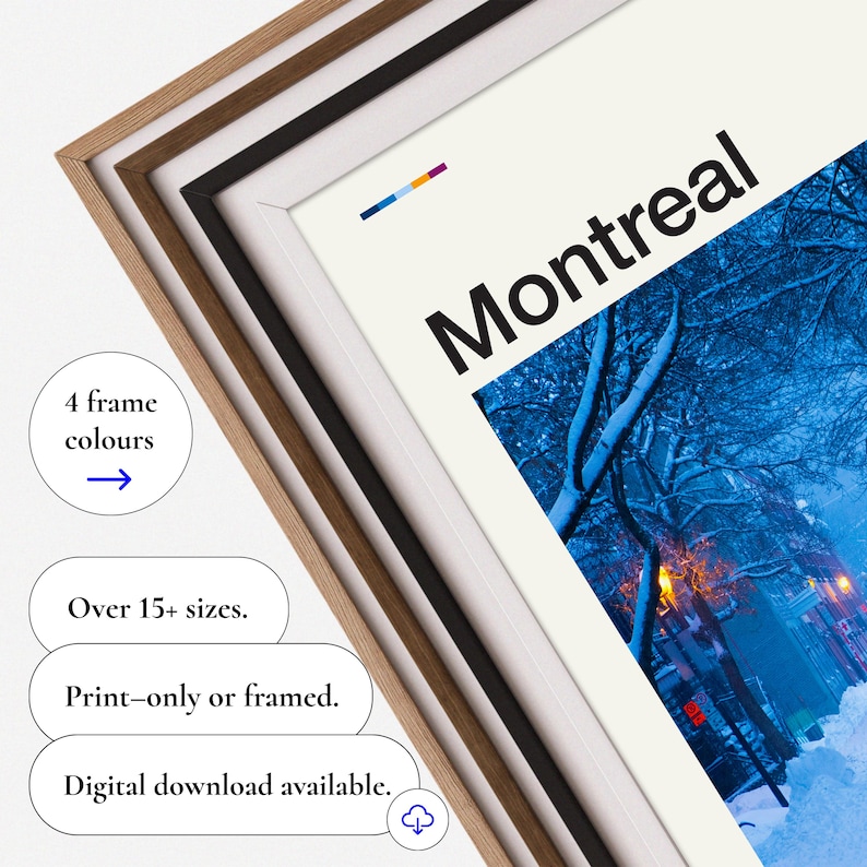 Montréal winterlandschap kunstdruk: Canada reisposter afbeelding 4