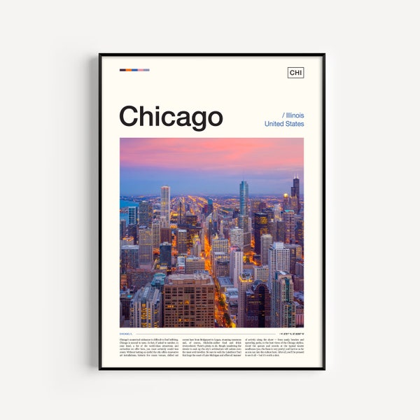Chicago Art, Chicago Artwork, Chicago Illinois, Chicago Skyline, Chicago Travel, Chicago Poster, Chicago City Poster, Chicago Photo