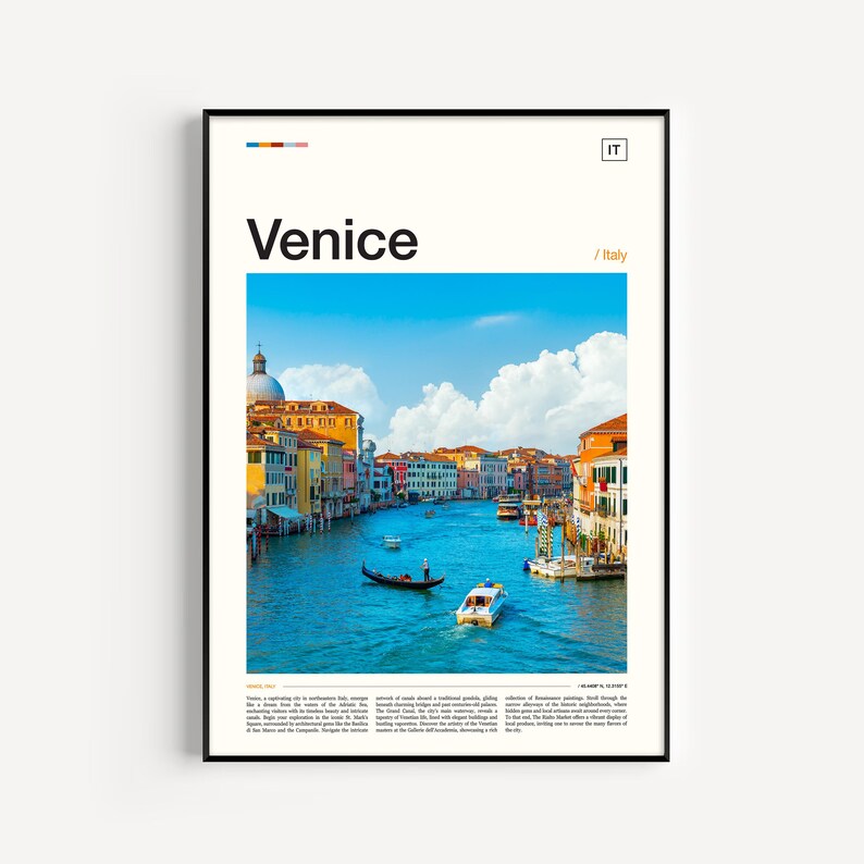 Venice Art, Venice Italy, Venice Canal, Venice Photo, Venice Travel, Italy Poster, Venice Artwork, Venice Skyline, Venice Posters image 1
