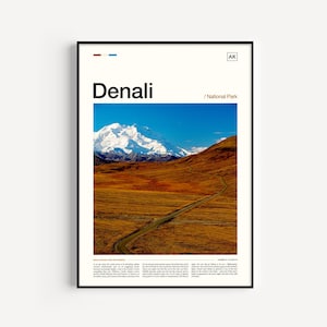 Denali National Park, Denali Print, Denali Art Print, Denali Wall Art, Denali Poster, Alaska Print, Alaska Poster, Alaska Art