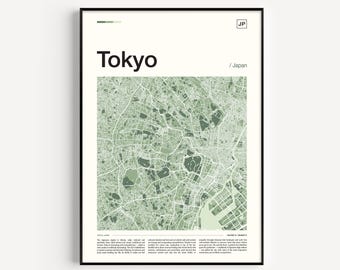 Tokyo Map Art Print: Modern Cityscape Poster