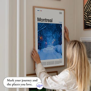 Montréal winterlandschap kunstdruk: Canada reisposter afbeelding 2