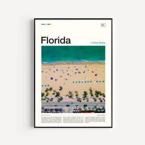Florida Beach Art Print: Travel Poster, Coastal Decor