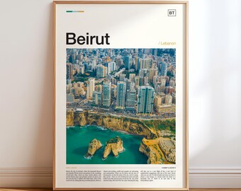 Beirut Print, Beirut Poster, Beirut Art, Beirut Wall Art, Beirut Décor, Beirut Gift, Beirut Artwork, Beirut Cityscape, Beirut Travel Poster