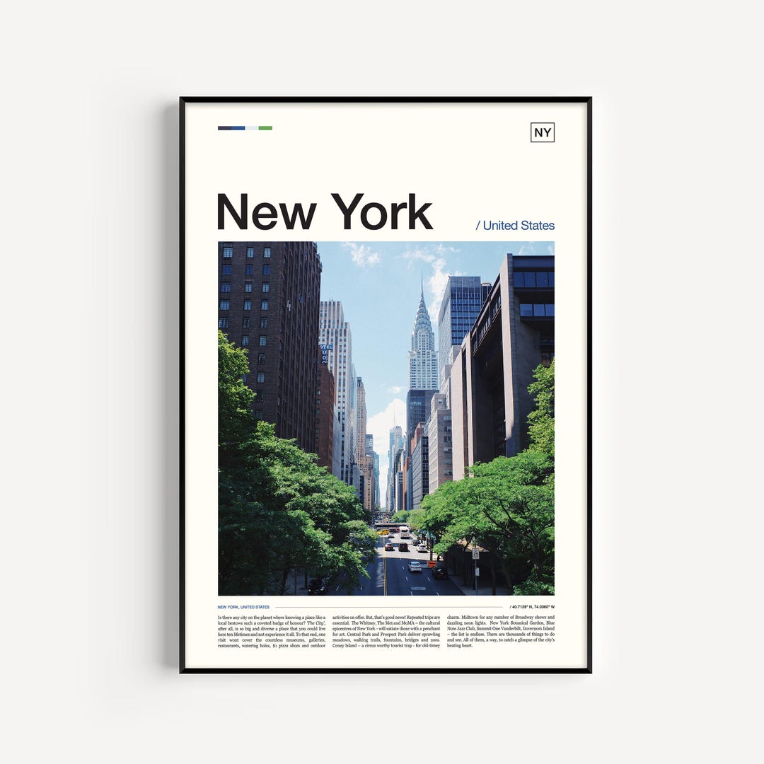 New York City Travel Poster: Manhattan Urban Print - Etsy