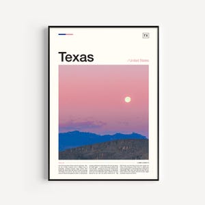 Texas Print, Texas Poster, Texas Photo, Texas Photography, Texas Wall Art, Travel Poster, Desert Print, Landscape Photography, Mid Century