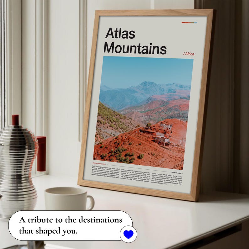 Atlas Mountains Travel Art Print, Africa Poster - Etsy