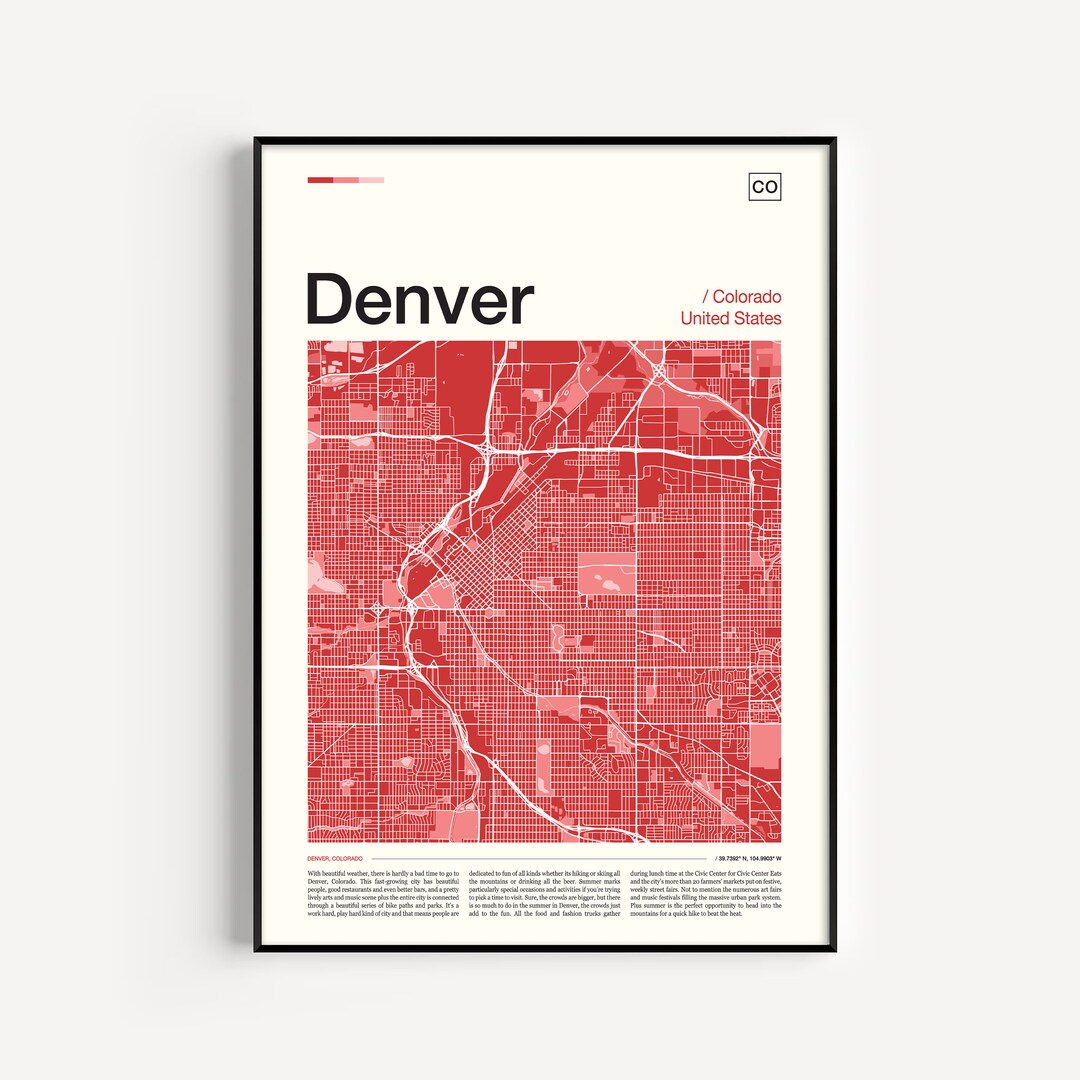 Denver Map Print, Denver Poster, Denver Map, Denver Print, Denver Wall